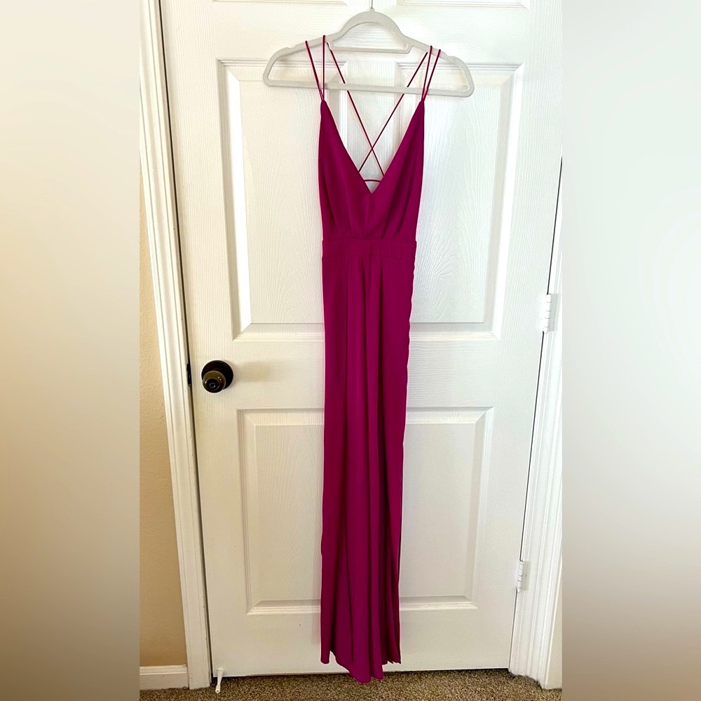Magenta Spaghetti Strap Jumpsuit